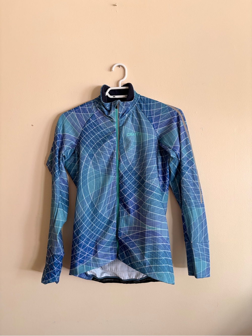 Craft Blue Teal Geometric Cycling Jacket